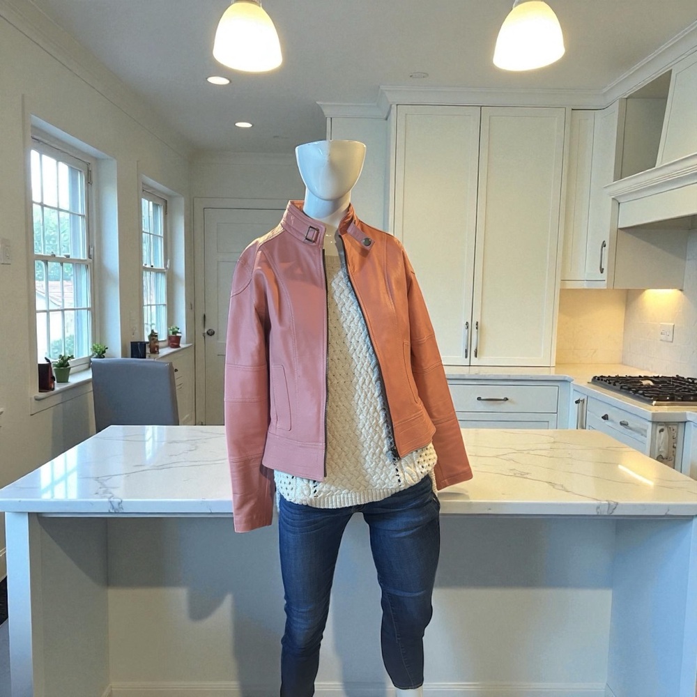 Women's Pink Leather Jacket